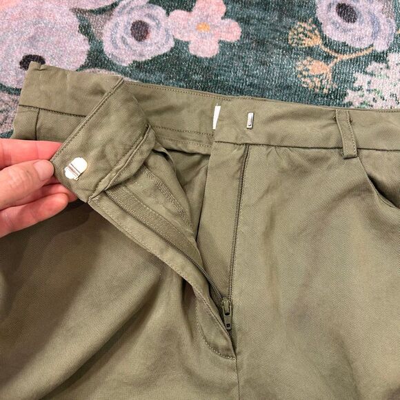 Superdown Mae Cargo Pants Womens Small Olive Green High Rise Silky Satin Tencel - Picture 12 of 16